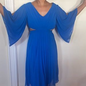 Blue pleated Dress